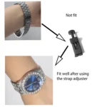 3pcs Men's Silver Watch Set Hip-hop Punk Inlay Diamond Watch+Cuban Chain+Bracelet - Image 6