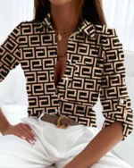 Elegant Women Blouse 2023 Spring and Autumn Temperament Top Long Sleeve - Image 3