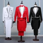 Men's Tailcoat Classic Modern White and Black Basic Style Mens Suit with Tailcoat Stage Jacket Outfits - Image 6