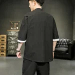 Japanese Style Shirt Men's Summer Chinese Stand Up Collar Yukata Kimono Samurai Wear - Image 6
