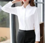 Elegant Women Shirts Woman White Shirt Long Sleeve Blouse Office Lady - Image 6