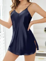 An Elegant and Sexy Ladies Nightgown with a Slit Hem Design Showcasing Charming Allure - Image 5