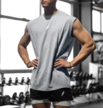 Sleeveless T-shirt Men Quick-drying Fitness Bodybuilding Shirt Male Fashion - Image 3