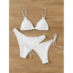 3 Pieces Bikini Set Women Push Up Swimsuit with 2 Bottoms Low & Mid Waist Suit - Image 2