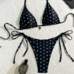 Sexy Bikini Set Black White Polka Dot 2 Piece Swimsuit for Women American Style Beach Bikini - Image 2