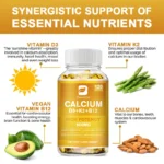 BEWORTHS 4in1 Vitamin D3 Calcium Capsules for Bone Strength Heart Health Immune Support - Image 3
