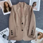 Elegant Office Lady Blazers for Women  Fashion Long Sleeve Single Button - Image 6