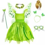 Girls Flower Fairy Dress Up Kids Princess Dress With Wings Halloween Princess Costume