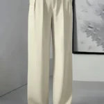 European and American style pure-colored casual women's loose-fitting trousers
