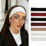Fashion Polka Dot Makeup Hairband Hair Accessories New Wave Yoga Elastic Headband - Image 2