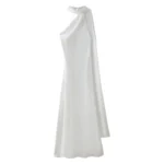 VEITCHE Elegant Women's Soft Silk Satin Long Dress Halter Backless Sleeveless - Image 4
