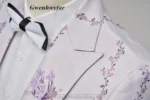 G&N Series Men Suits Blazer Beautiful Lilac Purple Floral Pattern Tuxedos 3 Pieces - Image 4