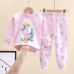 Autumn Kids Cartoon Pajama Sets Spring Girls Boys Print Sleepwear Suits Baby Long Sleeve - Image 3