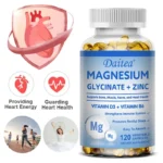 Magnesium Glycinate 500mg Capsules High Absorption with Zinc,Vitamin D3 B6 Supports Bone