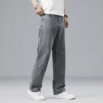 Summer Ultra-thin Lyocell Men's Jeans Drape Soft Fabric Loose Straight Casual Denim Pants - Image 2