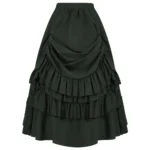 Brown Ruffled High Waisted Long Victorian Skirt Steampunk Skirts - Image 3
