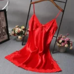 Sexy Lace Patchwork Camisola Lingerie Nighty Wedding Dress Sleep Wear Nightdress - Image 2