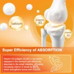 Vitamin D3 K2 Capsule - 20,000 IU Vitamin D3 Promotes Strong Bones, Calcium Absorption, Teeth, Heart - Image 4