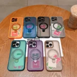Matte Ring Holder Glass Lens Phone Case For iPhone 16 15 14 13 12 11 17 Pro Max - Image 6