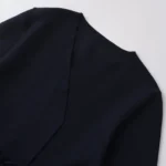 Spring Women Shoulder Pad Belt Knit Blazer Women Retro V-neck Long Sleeve - Image 4
