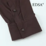 EDSA Women Shirt with Tie Single Breasted Long Sleeves for Office Lady High Street All Match Tops - Image 6