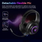 QCY Heroad V200 Over Ear Headphones 50mm Driver 7.1 Surround Sound Headset Wireless - Image 4