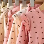 Kids Long Sleeved Undershirt Girls Cute Floral Dots T-shirt - Image 4