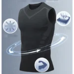 Men's sci-fi printed black vest, fashionable and casual men's quick drying T-shirt - Image 4