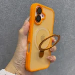 Matte Ring Holder Glass Lens Phone Case For iPhone 16 15 14 13 12 11 17 Pro Max - Image 2