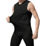 Men's sci-fi printed black vest, fashionable and casual men's quick drying T-shirt
