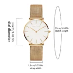 HANNAH MARTIN Brand Quality Stainless Steel Japan Quartz Movement Waterproof Women Watch - Image 4
