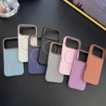 Frosted Hit Color Lichee Pattern Magnetic Phone Case For iPhone - Image 6