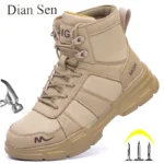 Work Boots Indestructible Safety Shoes Men Steel Toe Shoes