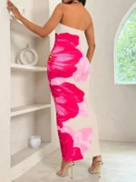 Women's fashion ins sexy ethos elegant slim-fit print with chest spread - Image 4