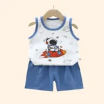 Children Sets Kids Clothes Boys Girls Vest Suit  T-Shirts Shorts Tank Top Sleeveless - Image 4