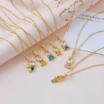 Fashionable Colorful Zircon Fairy Tale Little Princess Necklace Gold-plated Universal Chain - Image 5