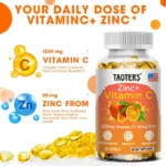 Taoters Vitamin C + Zinc Supplement - High Absorption - Immune System, Skin Health Vitamins - Image 2