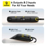 Baseus 22.5W 10000mAh 20000mAh Power Bank Built-In Retractable USB-C - Image 3