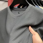 Men's Short Sleeve Mesh Bamboo Ice Silk T-shirt - Image 5