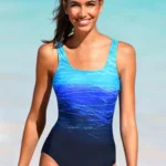 2024 New Print Sport One Piece Swimsuit For Women Cross Backless Swimwear