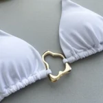 New Sexy Bikini Solid Color Lace-up Split Two-piece Swimsuit for Women - Image 6