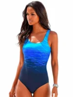 2024 New Print Sport One Piece Swimsuit For Women Cross Backless Swimwear - Image 2