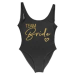 S-3XL White Bridal Swimsuit Women 2025 New Team Bride One-Piece Swimwear - Image 3