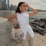 MUJER White Sleeveless Vest Women Button Summer Vests for Women Jacket Pink Vest - Image 4