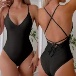 Solid One Piece Swimsuit Women Swimwear 2025 New Bikini Sexy Bodysuit Plus Size - Image 6