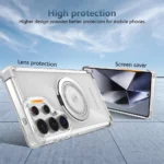 Rotating Magnetic Folding Stand Transparent Phone Case for Samsung - Image 4