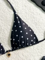 Sexy Bikini Set Black White Polka Dot 2 Piece Swimsuit for Women American Style Beach Bikini - Image 4