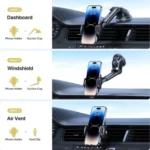 Universal Car Phone Holder Multifunctional Dashboard Windshield Air Vent Mount Sucker Phone - Image 3