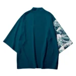 Men's Harajuku Japanese Patchwork Paisley Print Kimono Cardigan Traditional 3/4 Sleeves - Image 4