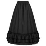 Brown Ruffled High Waisted Long Victorian Skirt Steampunk Skirts - Image 6